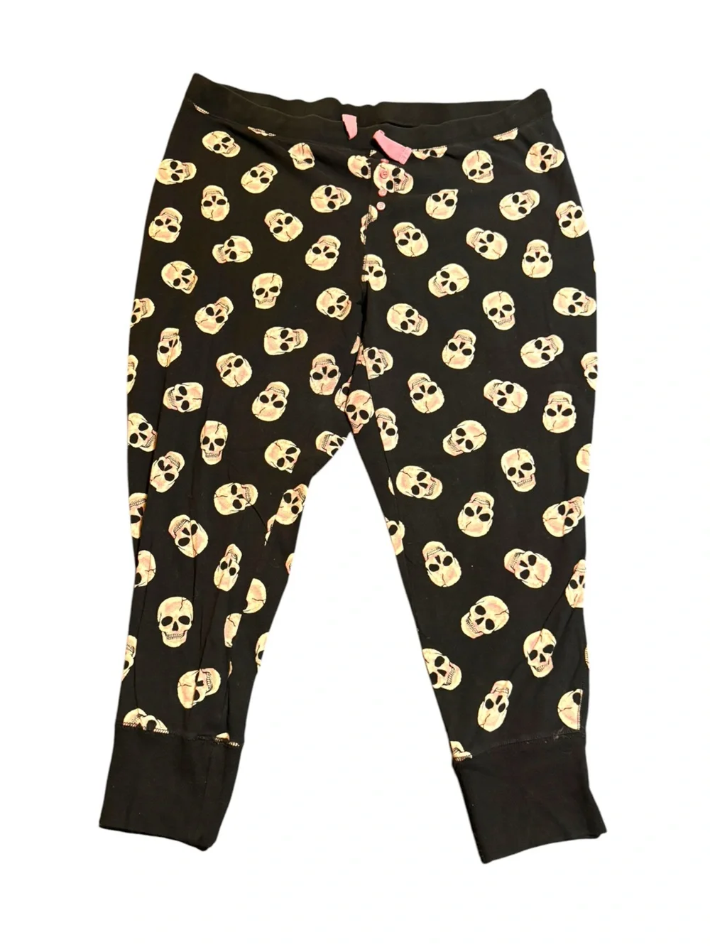 torrid Black Joggers with Beige Skull Print